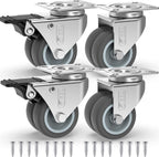 GBL | 50mm Casters with brakes + Screws | 400KG | 4 Heavy Duty Furniture Wheels | Trolley Castor Wheels