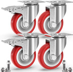 GBL | 125mm Caster Wheels + Screws | 800KG | 4 Heavy Duty Castor Wheels | Workbench Castors