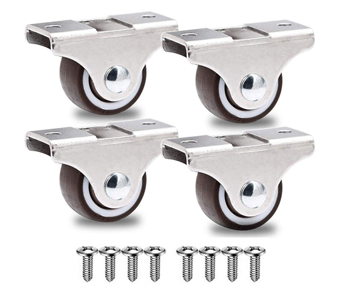 GBL | 25mm Fixed Castor Wheels + Screws | 40KG | 4 Low Profile Furniture Wheels | Trolley Casters