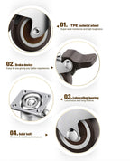GBL | 25mm Castor Wheels with brakes + Screws | 40KG | 4 Low Profile Furniture Wheels | Casters for moving furniture