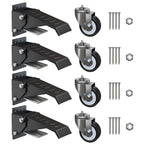 GBL | Heavy Duty Retractable Workbench Castor Wheels | Pack of 4 Caster Wheels | 225KG Locking Wheels for Portable Furniture