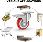 GBL | 125mm Caster Wheels + Screws | 800KG | 4 Heavy Duty Castor Wheels | Workbench Castors