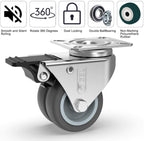 GBL | 50mm Casters with brakes + Screws | 400KG | 4 Heavy Duty Furniture Wheels | Trolley Castor Wheels