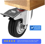 GBL | Castor Wheels 75mm + Screws | 200KG | 4 Heavy Duty Furniture Wheels | Trolley Wheels