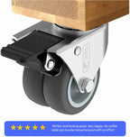 GBL | 50mm Casters with brakes + Screws | 400KG | 4 Heavy Duty Furniture Wheels | Trolley Castor Wheels