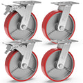 GBL 150mm heavy duty castor wheels with brakes, set of 4