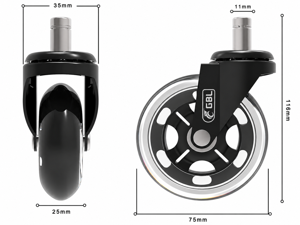 Office Chair Castor Wheels – Set of 5