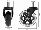 Office Chair Castor Wheels – Set of 5
