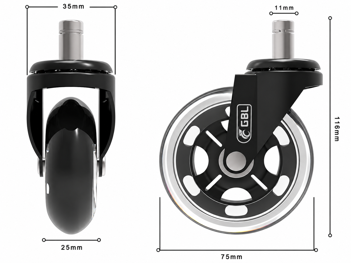 Office Chair Castor Wheels – Set of 5