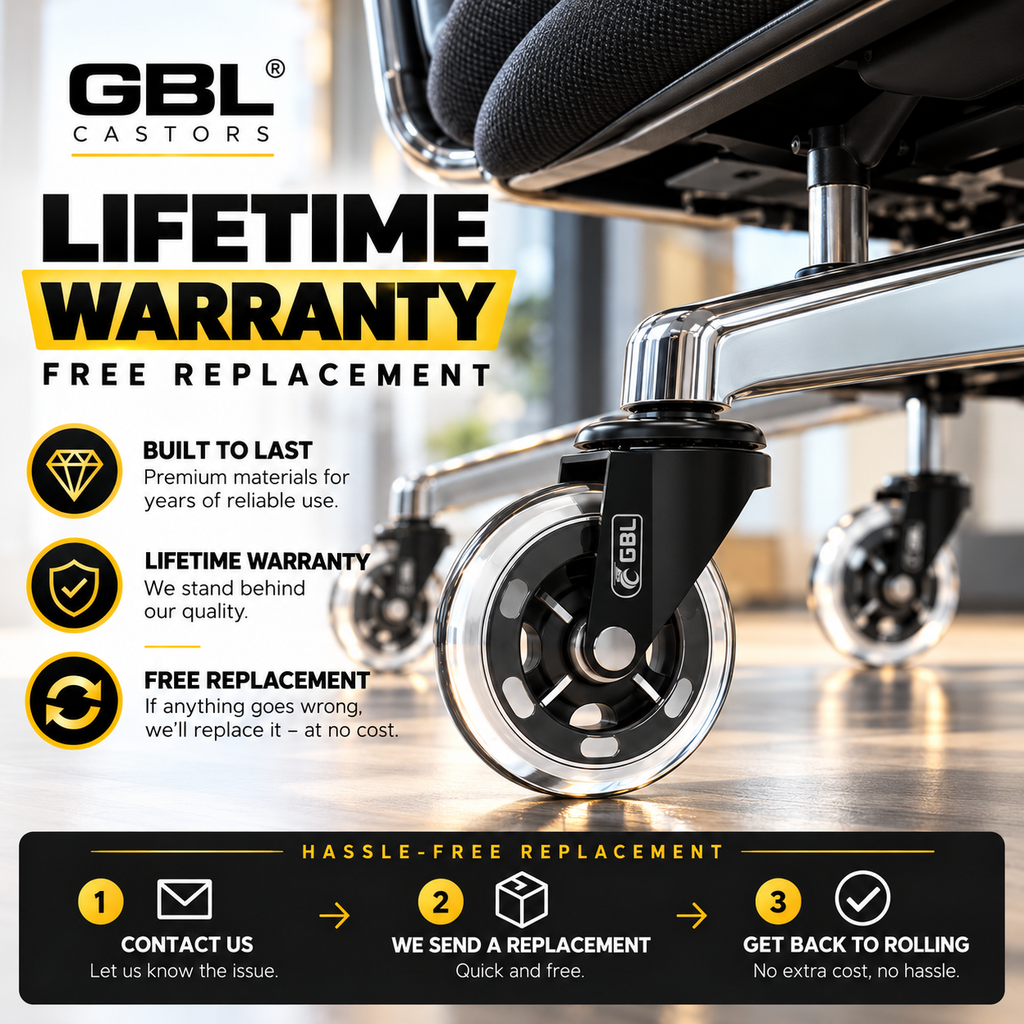 Office Chair Castor Wheels – Set of 5