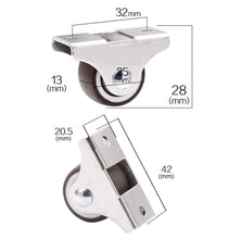 Load image into Gallery viewer, Small Fixed Castor Wheels 25mm 40KG - Wheels for Furniture by GBL - GBL Castors
