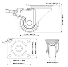 Load image into Gallery viewer, GBL - Castor Wheels 50mm + Screws 200KG | Trolley Wheels for Furniture - GBL Castors
