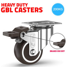 Load image into Gallery viewer, GBL - Castor Wheels 50mm + Screws 200KG | Trolley Wheels for Furniture - GBL Castors
